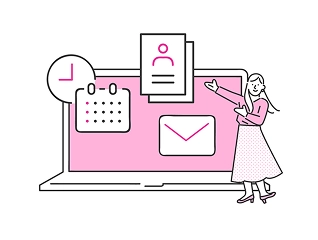 職場の選定、履歴書の作成サポート、面接日程の調整を行うイメージイラスト